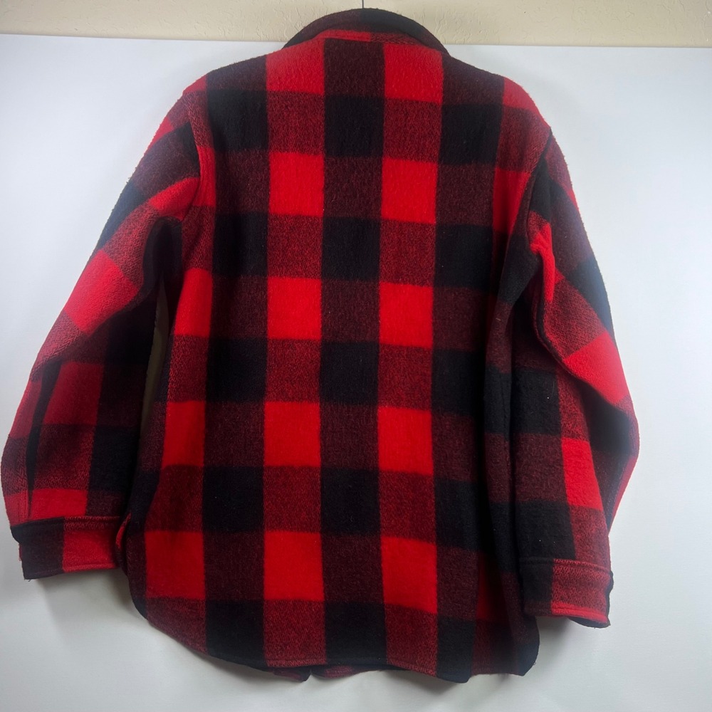 Vintage 1980s Eddie Bauer Shacket Mens Buffalo Plaid Wool Heavyweight M Pockets